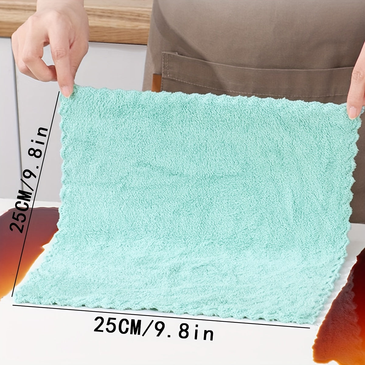 10pcs Bamboo Fiber Dishcloth Household Kitchen Absorbent Towel