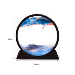 Dynamic 3D Glass Sand Art - Serene Landscape Glass Decor