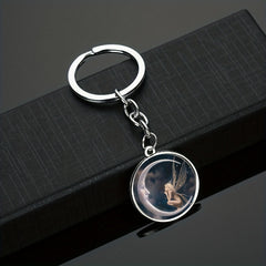 Moon Fairy Keychain Fantasy Key Ring Purse Bag Charm Earbud Case Accessory