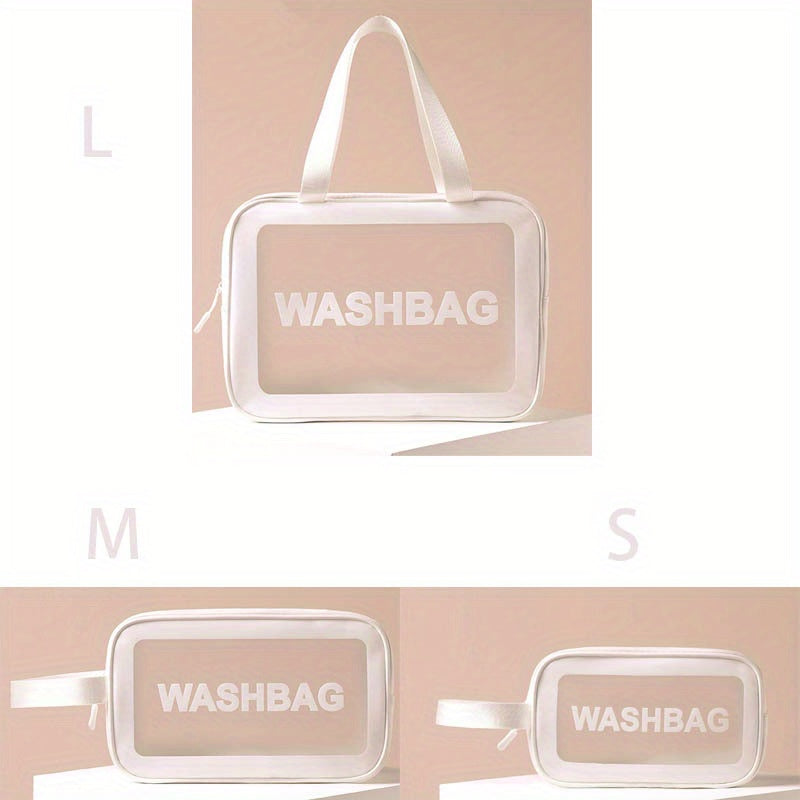 3pc Clear Cosmetic Travel Bag Set Waterproof Toiletry Storage