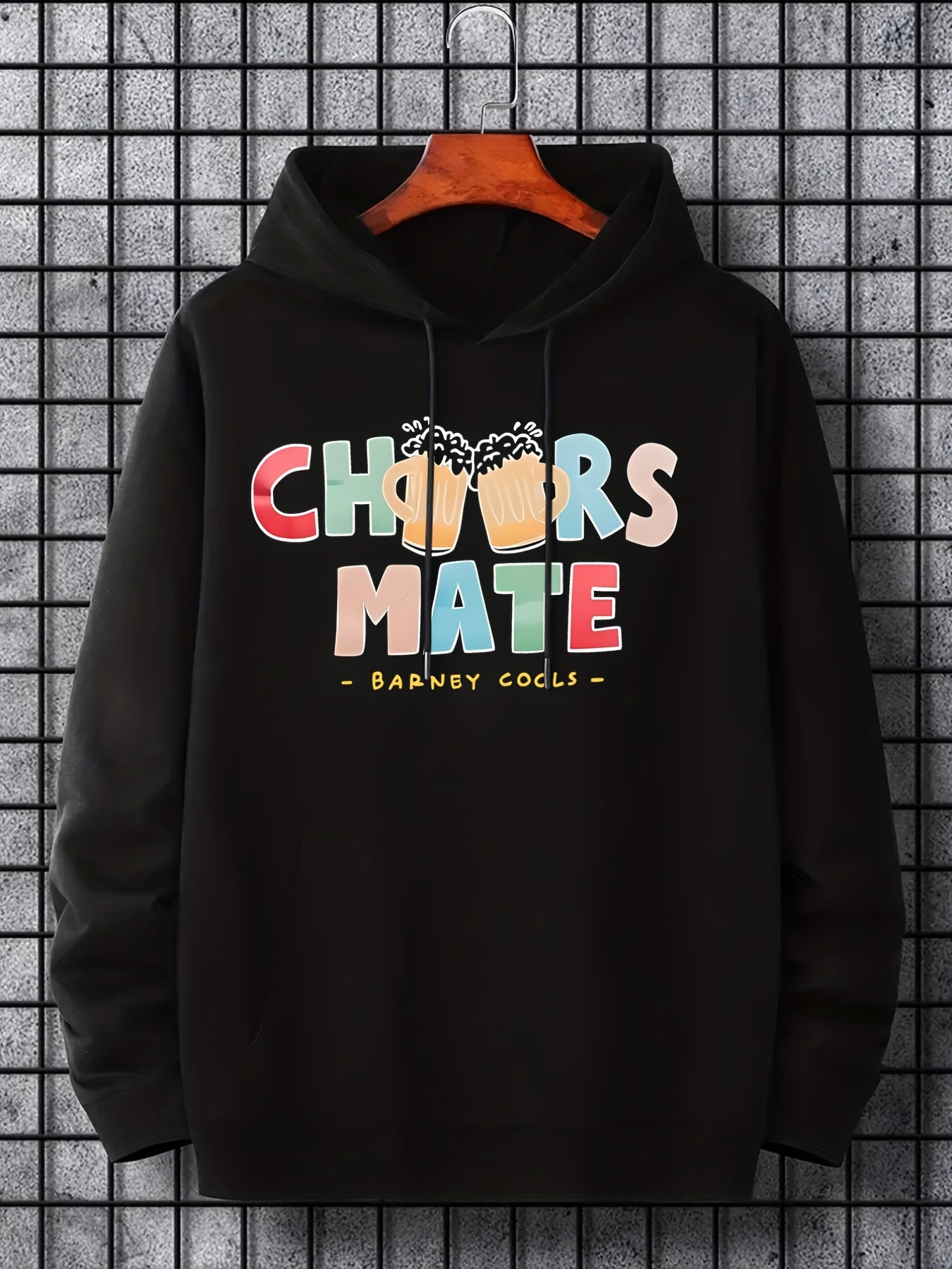 'Cheers Mate' Print Hoodie Hoodies For Men Men s Casual Pullover Hooded Sweatshi