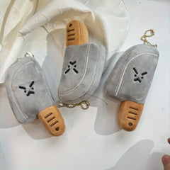2pcs Kitchen Plush Pendant Angry Expression Funny Mini Backpack Keychain Gift