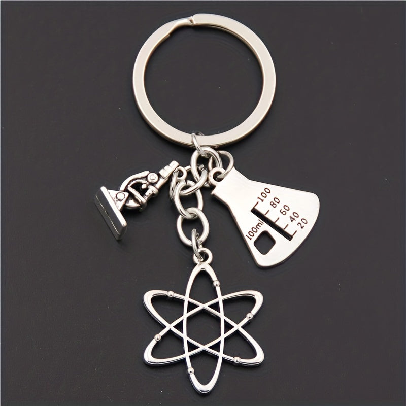 Chemistry Series Keychain Metal Key Ring Purse Handbag Car Charm Phone Pendant