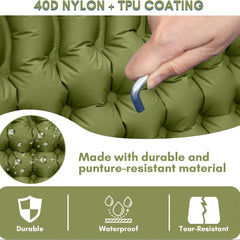 Outdoor Double Sleeping Pad - Comfortable Portable Inflatable Air Mat