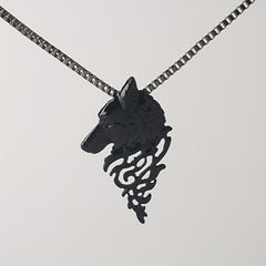 Punk Style Wolf Head Pendant Necklace Men's Jewelry Vintage Hip Hop Sweater Chai