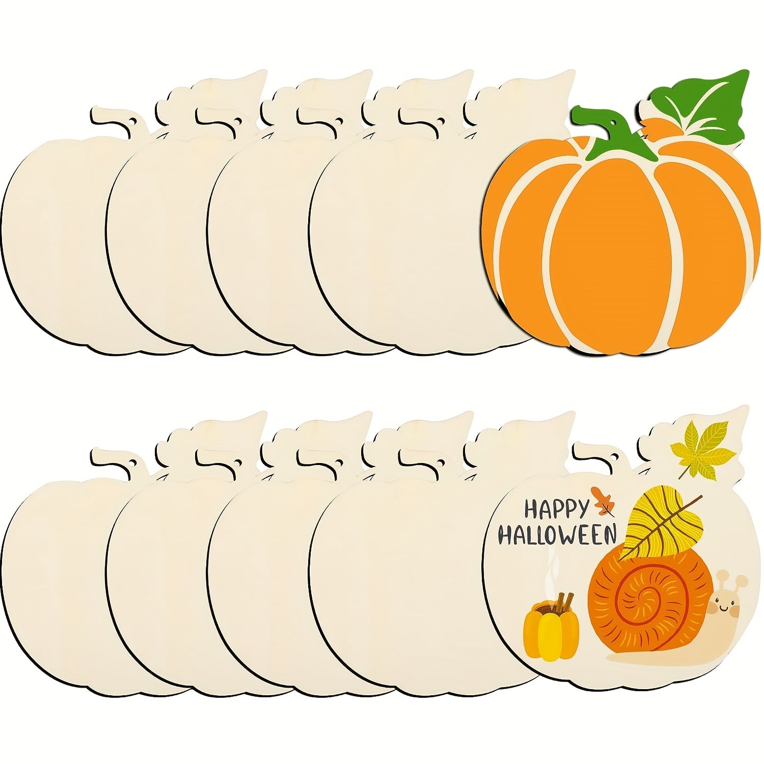 5pcs Large Wooden Pumpkin Disc Ornaments for Crafts Hanging Fall Decorations