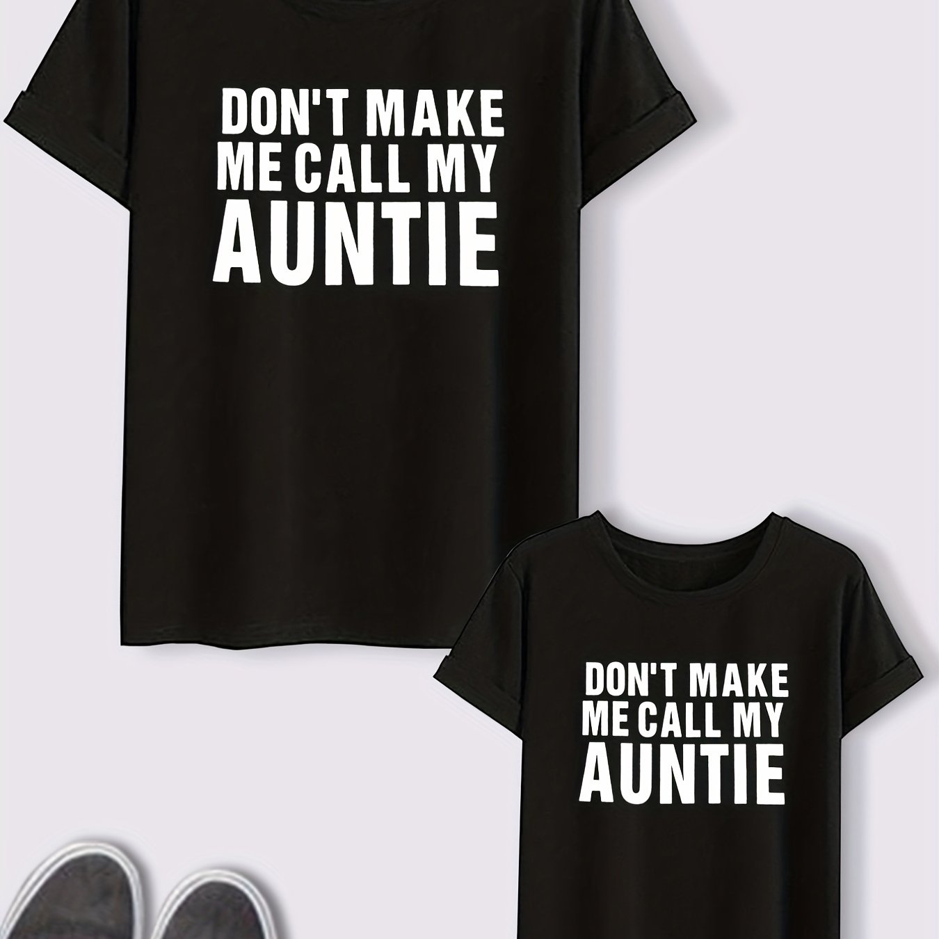 Parent & Me Daddy & Baby Parent Child Letters Print T Shirt