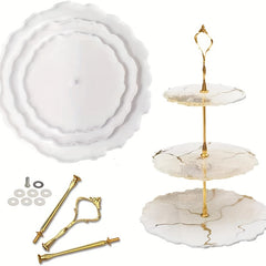 Resin Silica Gel Casting Mold for 3-Layer Cupcake Macaroon Display Rack