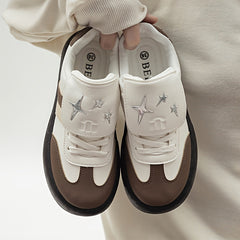 Star Pattern Round Toe Low Skate Shoes Breathable