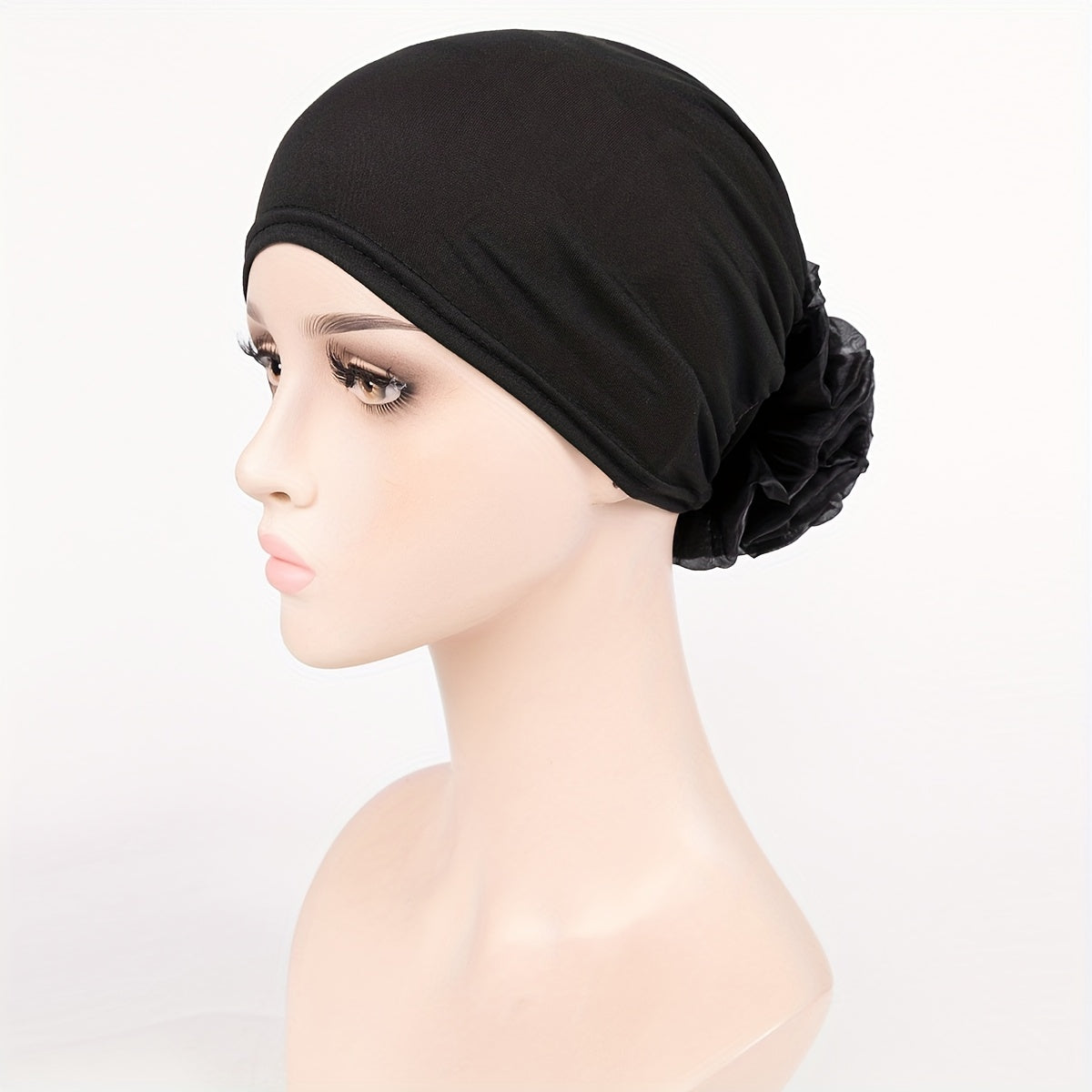 Satin Turban Cap Elastic Ramadan Head Scarf Chemo Hats For Women