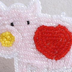 Nail Bead Pig Embroidery Patch For Girls Clothing DIY