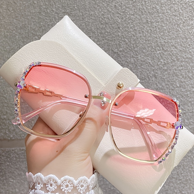 Rhinestone Sunglasses Gradient Glasses UV400