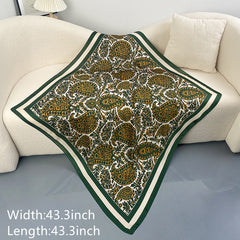 Women's Large Satin Square Scarf Silk Neckerchief Accessory