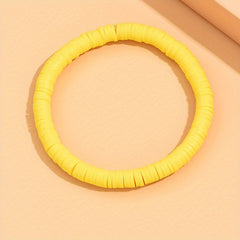 Colorful Polymer Beaded Stretch Bracelet Boho Beach Jewelry