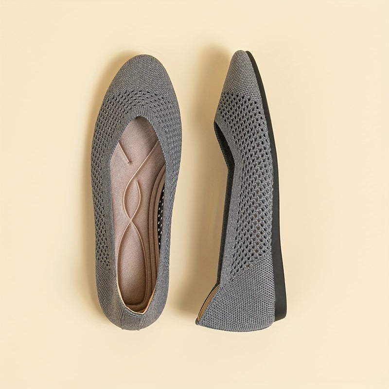Women's Knit Flat Shoes Soft Sole Slip On Casual Shoes