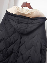 Long Puffer Coat Hooded Winter Jacket Plus Size