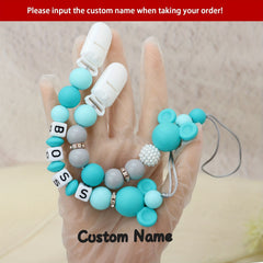 2pcs Personalized Pacifier Clips Customized Dummy Chain Gift