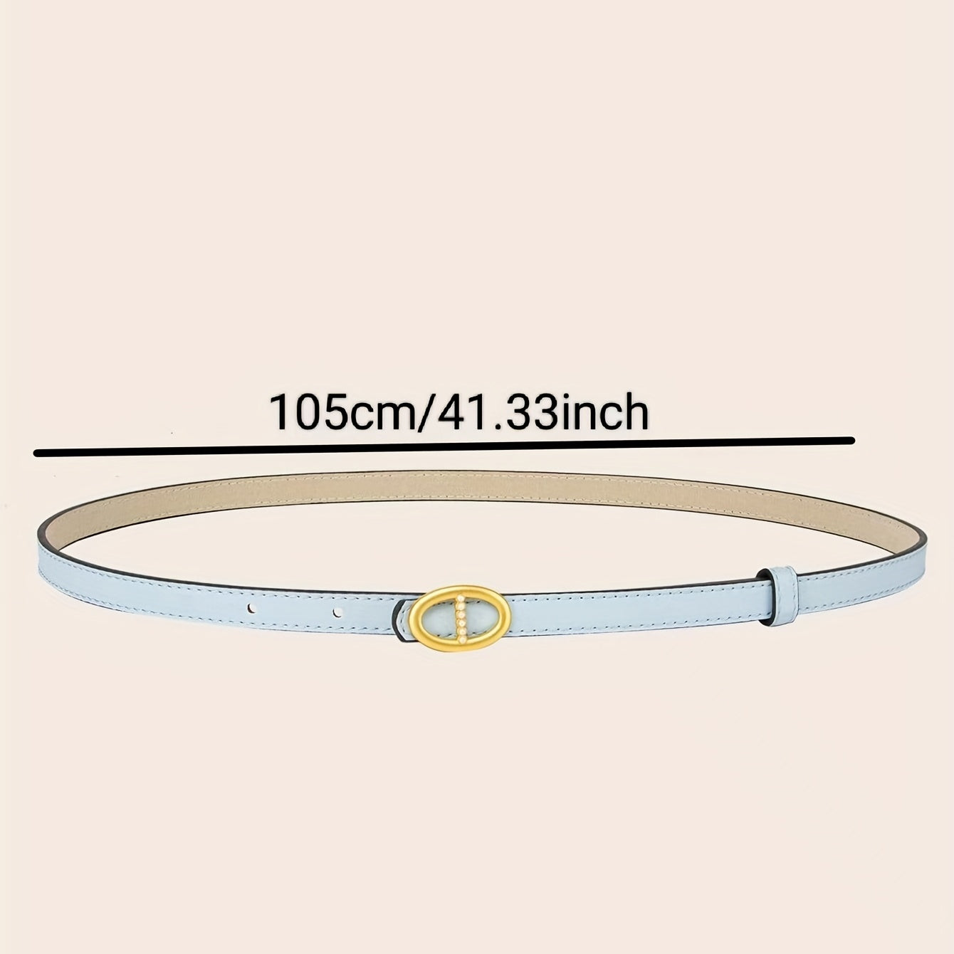 Vintage Oval Buckle PU Belt Solid Waistband Classic Jeans Pants Belt