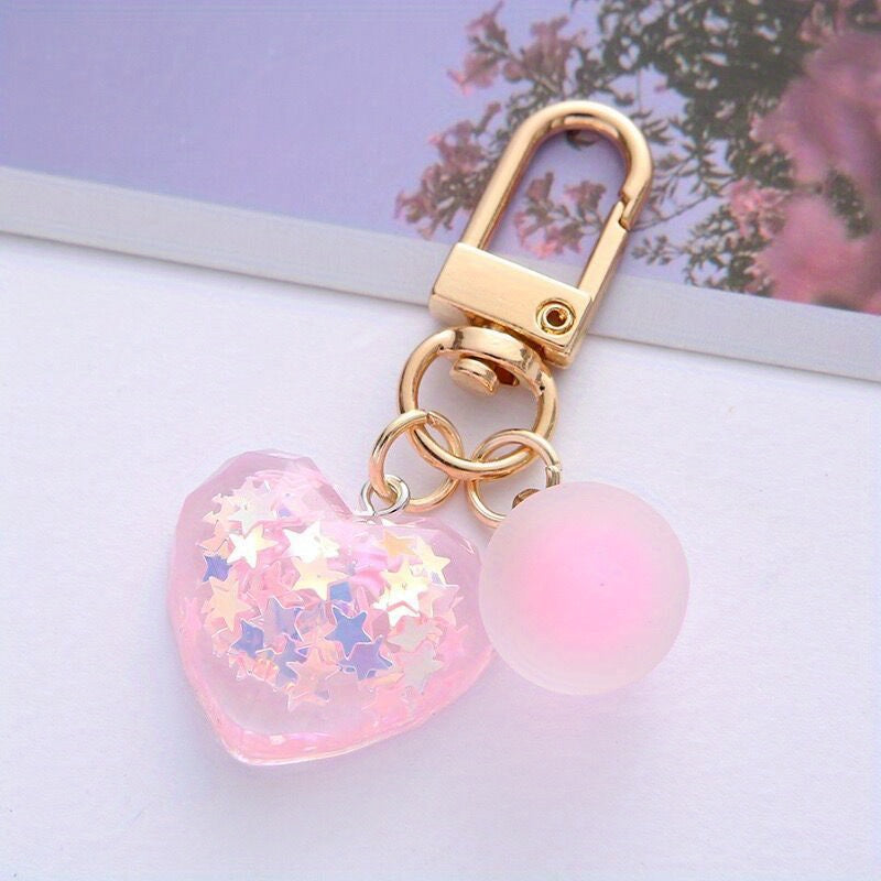 Heart Shape Alloy Keychain for Girls Y2K Car Key Chain
