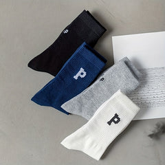 Women's Letter Print Mid Tube Socks