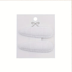 Plaid Fabric Snap Clip Floral Printed Hair Clip