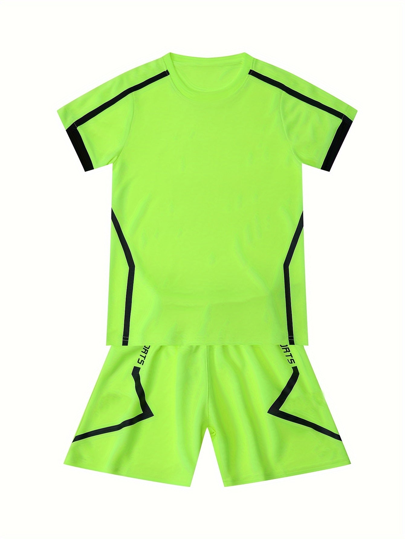 2pcs Boys Sports Football Training Outfit Quick Drying T-shirt & Shorts