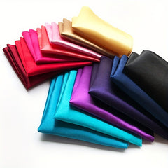 26-Piece Men's Solid Satin Pocket Square Handkerchief Set For Wedding Party