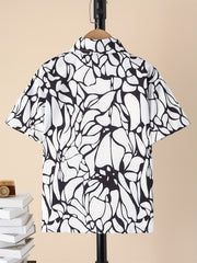 Boys Geometric Print Button Down Shorts Set