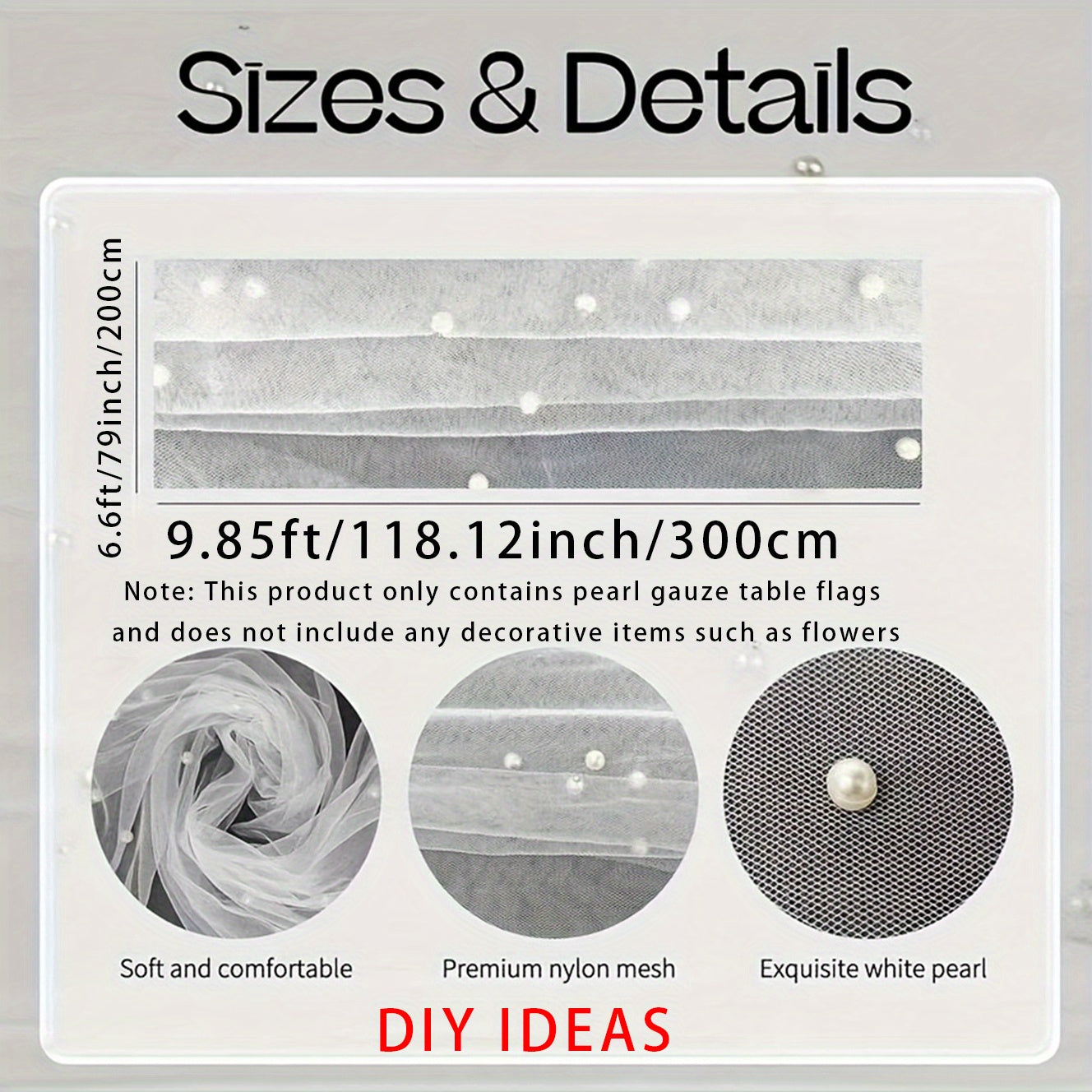 Romantic Sheer Tulle Table Runner Decor for Weddings Bridal Showers & Parties