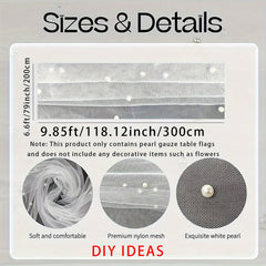 Romantic Sheer Tulle Table Runner Decor for Weddings Bridal Showers & Parties