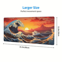 Japan Sea Waves Sunset XL Gaming Mouse Pad
