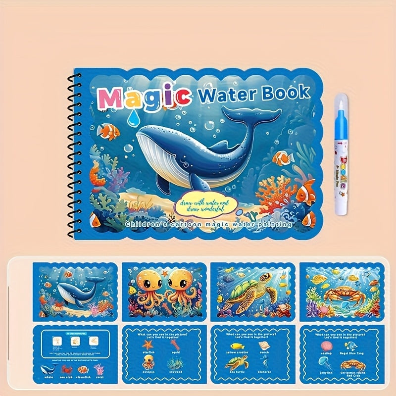 Magic Water Painting Book Pumpkin House with Random Pen