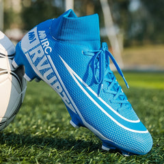 Men's High Top Soccer Shoes with Spikes