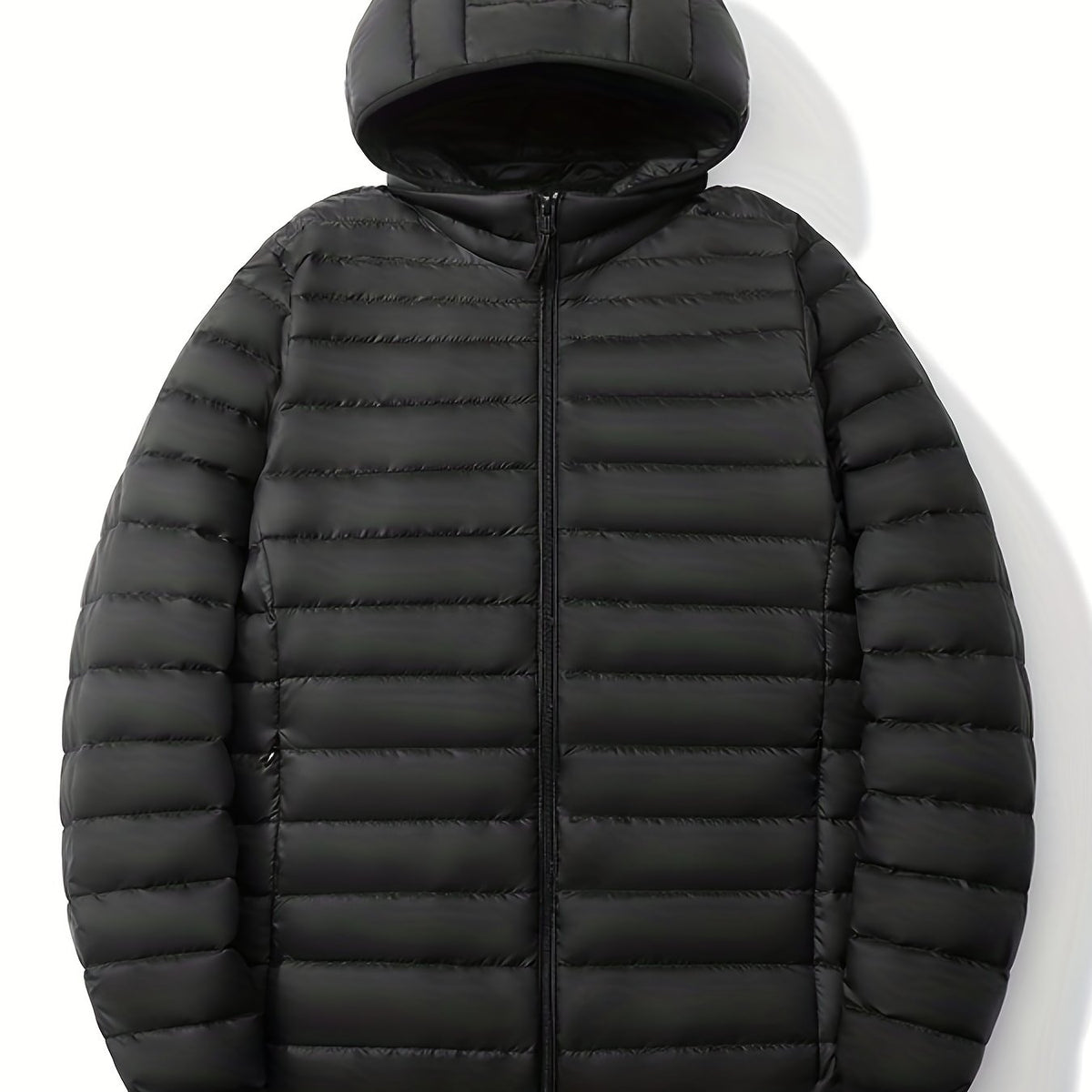 Classic Waterproof Hooded Puffer Jacket Men's Casual Loose Fit Duck Down Coat