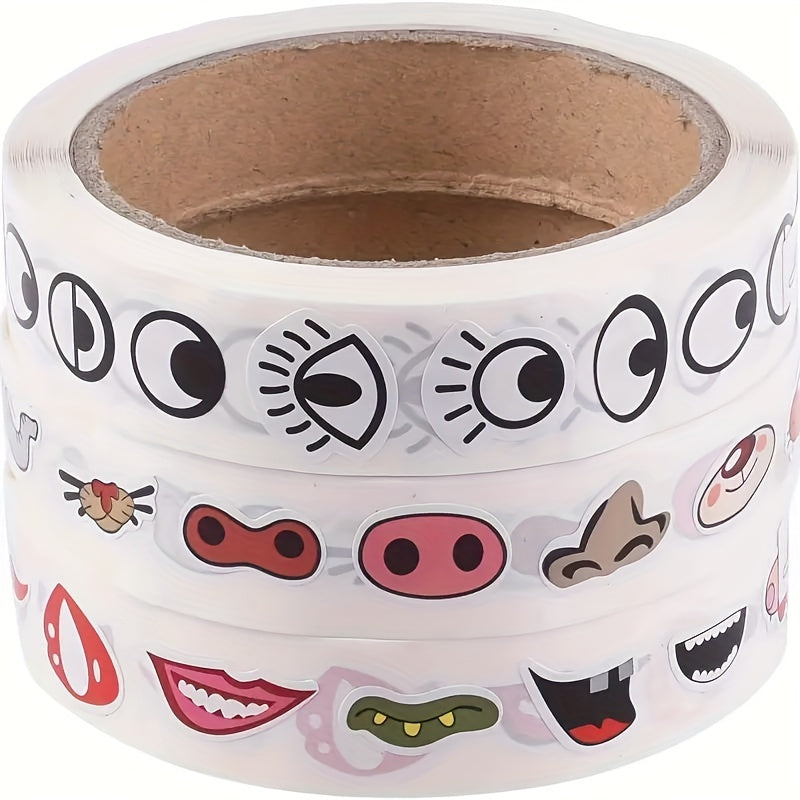 Set of 3 DIY Cartoon Stickers - Colorful Non-Drying Adhesive Stickers