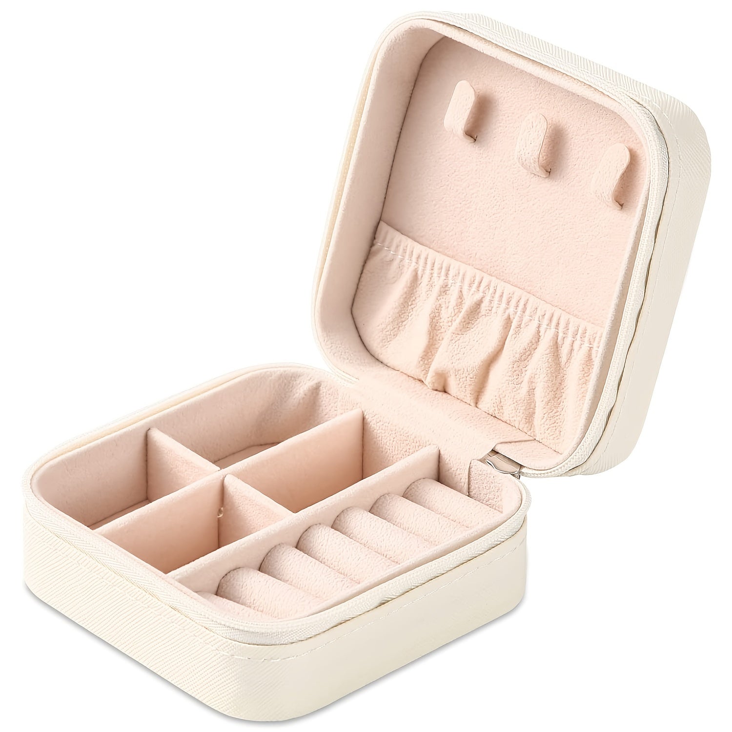 Portable Travel Mini Jewelry Box Leather Ring Organizer Case