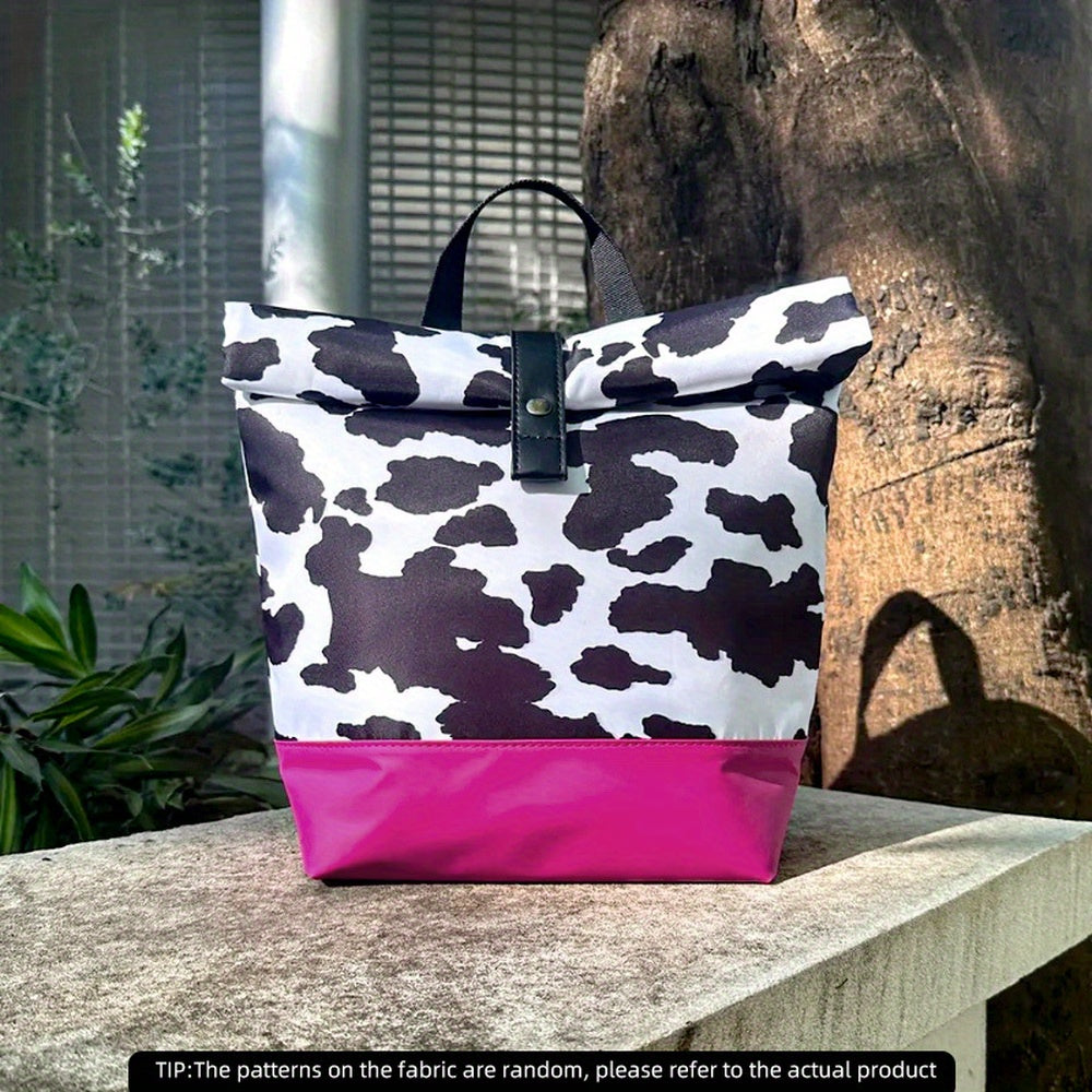 Leopard Cow Print Thermal Bag Portable Foldable Insulation