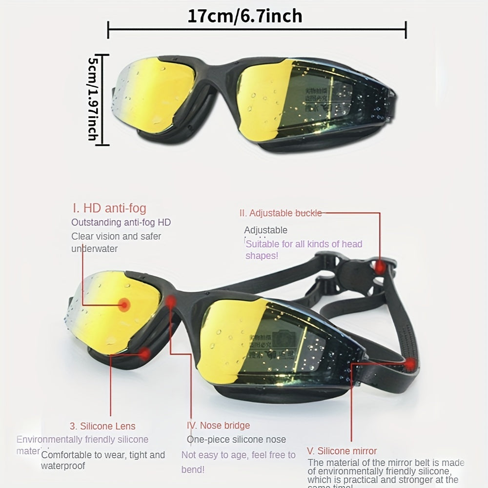 HD Electroplated Anti Fog Goggles Waterproof UV Protection