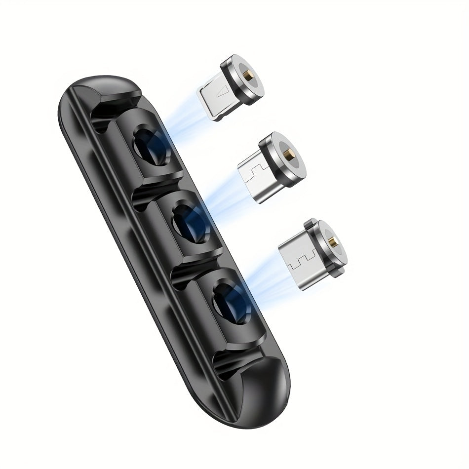 3PCS 4 Holes Magnetic Suction Head Cable Organizer Holder