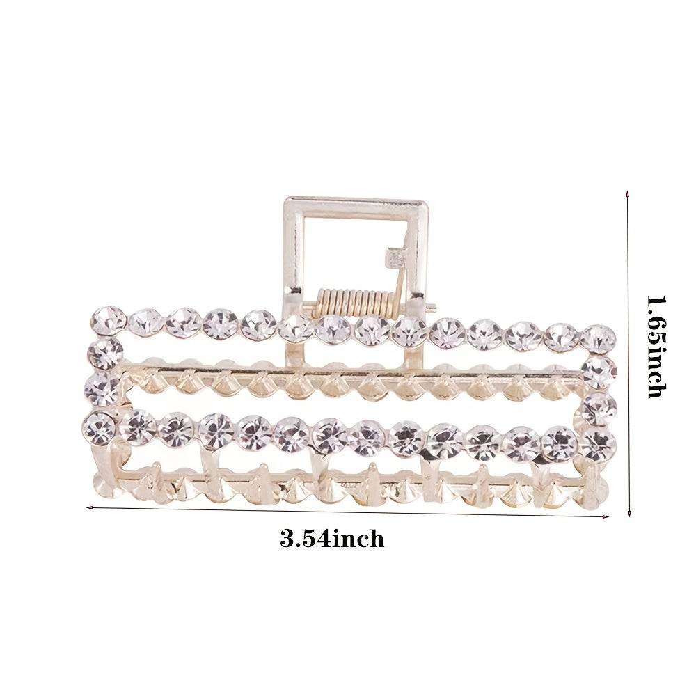 Metal Faux Pearl Hair Clip Women Jumbo Jaw Clip