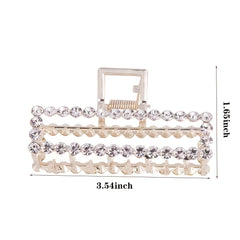 Metal Faux Pearl Hair Clip Women Jumbo Jaw Clip