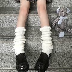 Solid Knitted Leg Warmers All-match Socks Women's Stockings