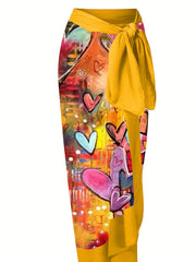 Retro Tankini Set Women's Plus Heart Print Swimsuit