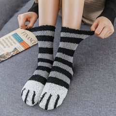5 Pairs Cat Claw Fuzzy Socks Women's Stockings