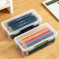 Large Capacity Transparent Plastic Storage Box for Art Supplies