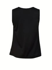 Lace Ruched Top Sleeveless Crew Neck Summer Women's Clothing