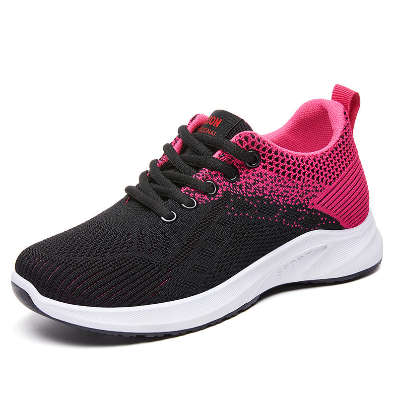 Women's Colorblock Knit Sports Shoes Lightweight Running Tennis Sneakers