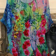  Floral Print Short Sleeve Tee