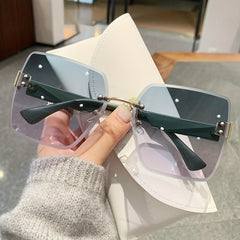 Square Rimless Sunglasses Gradient UV400