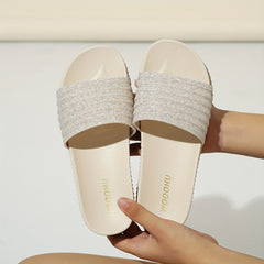 Women's Sparkling Slippers Open Toe Casual Slides